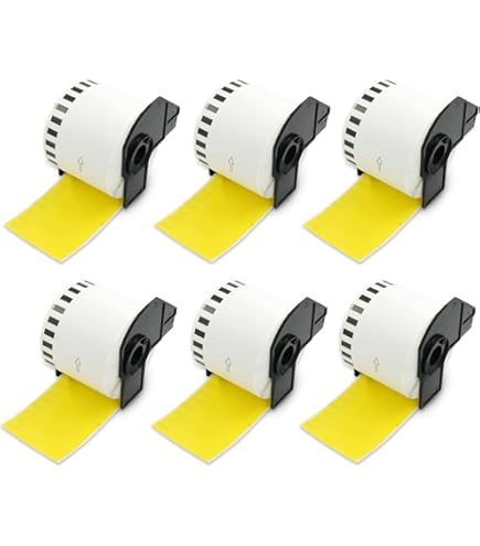 Yellow Yeti 5 Rouleaux DK-11204 étiquettes 17 X 54mm Compatibles Pour Brother P-Touch QL-500 QL