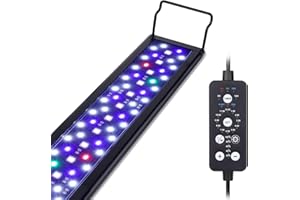 Hygger 24/7 Éclairage LED Full Spectrum pour Aquarium 48W avec 9 Couleurs et 10 Luminosités Réglables - Compatible Tanks 120-132cm