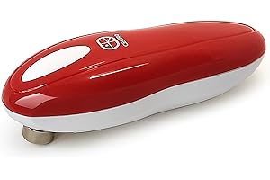 CELIRO A1 Elektrischer Dosenöffner – Automatischer Konservenöffner mit Easy-Touch-Start und -Stopp, glatte Kanten, ergonomisches, kompaktes und kabelloses Design – Rot