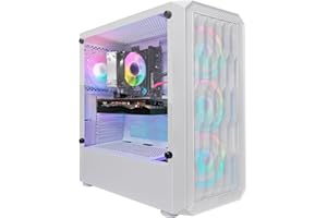 STGsivir PC Gaming, White Gaming PC Desktop Computer, Intel Core I5 9400F 2.9-4.1GHz, RX 5600XT 6G, 16GB DDR4 RAM, 512GB SSD, 600M WiFi, BT 5.0, White RGB Gaming Case, Windows 11