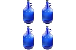 SELECTION ·1948 · ALBERTS · PREMIUM ALBERT PFÄFFLE 4X Glasballon blau 5 Liter, Henkelflasche aus Blauglas inkl. Handschraubverschluss PP35 (VPE 4 Stück)