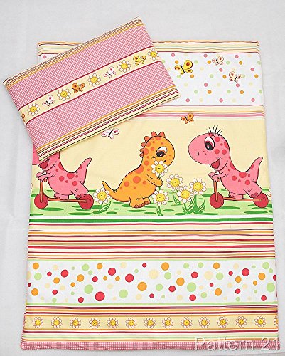 4 Pcs Cot Bed Set 135X100 cm Duvet, & Pillow Covers - Pattern 21