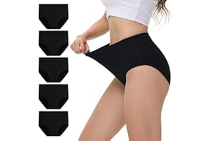 NUOZA Mutande Donna Cotone Vita Alta Slip Pacco da 5 Intimo Culotte Donna Mutandine Elastico Pancia Piatta Underwear