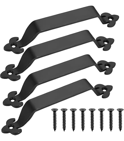 Floweringbeter Gusseisen-Griffe Set - 4 Stück Antik Schwarz Für Schränke & Möbel