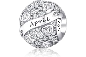 XWN Charms Abalorios Colgante para mujer Piedra de nacimiento, plata de ley 925, compatible con pulseras y collares Pandora, compatible con pulseras europeas para mujeres y niñas X144