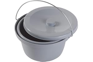 SANIVERSUM UG Toilettenstuhleimer Grau, universal - Toiletteneimer Duschtoilettenstuhl Topf