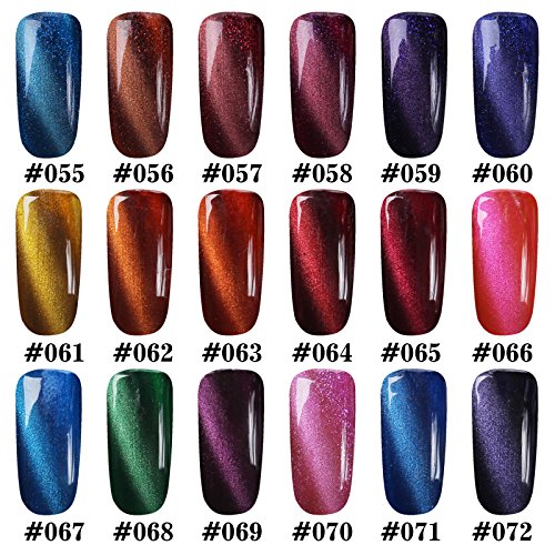 Gellen Cat Eye UV LED Gellack Gel Nagellack UV-Lack LED-Lack auflösbarer Farblack 10ml + Eisen-Magnet #05 dunkelrot - 6