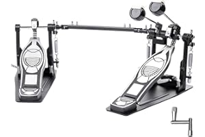 Vaisoeny Double Bass Drum Pedal, Double Chain Double Bass Pedal, Double Kick Pedal for Bass Drum，Drum Set Kit and Electronic Drums (V-JKC10)