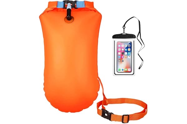 Bouée de Natation avec Sac Etanche 20L,Swim Buoy, Bouée de Natation Triathlon, Nager Bouée pour Nageurs et Triathlètes à l'extérieur, Flotteur de Nage Gonflable Très Visible.