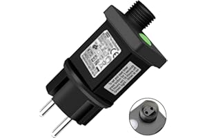 Dekofun Trasformatore Luci Natale 24V 6W AC Intermittenza per Luci di Natale 8 Modalità con Funzione Timer, Impermeabile Alimentatore Luminarie Natalizie per Illuminazione Natalizia, Tenda Luminosa