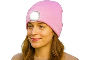 TYGA STORE TYGA LED Beanie Hat with Light - Rechargeable Torch Beanie Hat, Gifts for Women & Men, Waterproof & Warm Winter Hat with Built-in LED Torch for Running, Walking, Camping & Outdoor Use