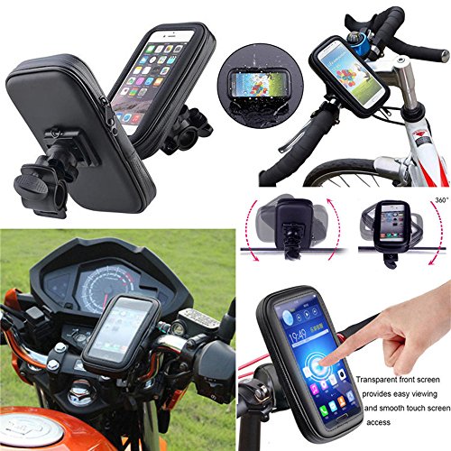 ICOOM Universelle wasserfeste Smartphone-Halterung mit undurchlÃ¤ssigem Etui fÃ¼rs Lenkrad - eignet sich fÃ¼r MotorrÃ¤der, Mopeds, FahrrÃ¤der, TourenrÃ¤der GPS, Apple, Android, Smartphone, iPhone 6S / 6/ 6 Plus, Samsung Galaxy S7, S6, S6 Edge, S5, Note 5, Note 4, HTC one, LG G5, G4, Motorola, HUAWEI P9, P8, Wiko