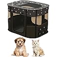 Portable Pet Playpen/Soft Dog Crate,Cat Carrier Large Playground for Puppy Carrier/Rabbit Run/Kitten Cat Indoor Outdoor Travel Camping Use 70X55X45CM (S,Black)