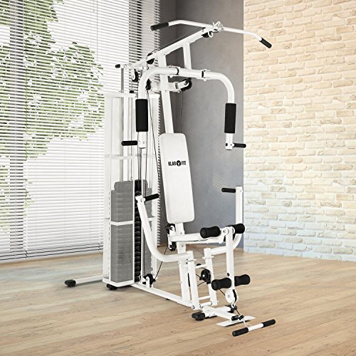 Klarfit Ultimate Gym 3000 Fitnessstation Heimtrainer (Butterfly-Modul mit Brustpresse, Lat-Zug, Seilzug und Beinstreckervorrichtung) weiß oder schwarz - 2