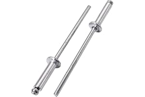 SKIR'CO 100 remaches ciegos de aluminio de 3 x 12 mm, mandril de acero, remaches pop, cabeza de cúpula, remaches DIN 7337