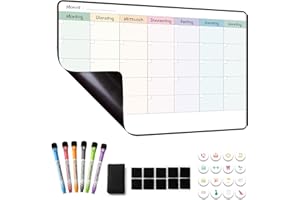 MCCORL Magnetisch Monatsplaner/Wochenplaner abwischbar, Magnettafel für Kühlschrank, Whiteboard Kalender, perfekt als TO DO Liste, Aufgabenplaner and Memoboard auf Deutsch-42×28cm