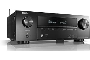 Denon AVR-X1600H 7.2-Kanal AV-Receiver, Hifi Verstärker, Alexa Kompatibel, 6 HDMI Eingänge, Bluetooth und WLAN, Musikstreaming, Dolby Atmos, AirPlay 2, HEOS Multiroom