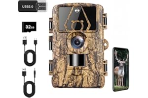 LMHOME Fotocamera per selvaggina con video 8K, 60 MP, Full HD, Wi-Fi e trasferimento del cellulare, app, sensore di movimento, visione notturna, tempo di scatto 0,1 s, telecamera per animali selvatici,
