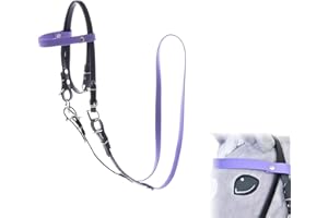 LarDen Hobby Horse Trense mit Zügeln | Komplettes Zaumzeug ohne Nasenriemen Light Purple | Hobbyhorse Zubehör | für Steckenpferd, Stockpferd, Hobby Horsing, Spielpferd