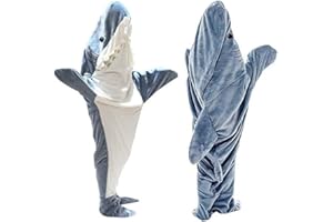 Wishstar Shark Blanket, Hai Decke, Hai Schlafsack, Hai kostüm, Haifisch Schlafsack, Haifisch Overall Flanell Für Pyjamapartys, Decke Weich Lazy, Kuscheldecke Gemütlichem, Größe XL