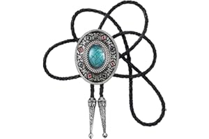 STARBRILLIANT Cravatta Da Cowboy Occidentale Per Uomo Cravatta Bolo Dei nativi Americani Cravatta Nera Fatta A Mano Da Rodeo Texas Con Pietra Naturale