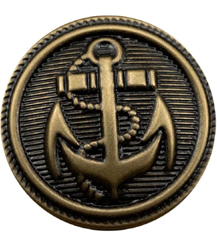 Lot De 16 Boutons Métal Or Motif Ancre De Bateau - Déjà Utilisés Mais En Bon état, Parfait Customisation