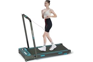 RAOO MIN Laufband für Zuhause, Laufband mit elektrisch Verstellbarer Steigung, 1-12 km/h, 1HP Motor, Walking Pad und laufband klappbar 2 in 1 mit Fernbedienung/LED-Anzeige, Ipad/Handy-Holder.