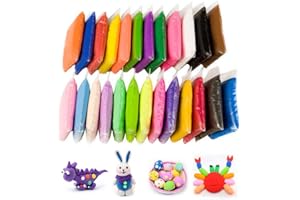 Simuer Modeling Clay Air Dry Clay DIY Fluffy Slime Kit 24 Colors Ultra-Light Plasticine Magic Clay Dough, Creative Art DIY Crafts 24 Pack