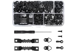 NIRCHO Bilderhaken Set,281 Stück Aufhänger für Bilder,Zackenaufhänger für Bilder,Haken für Bilderrahmen,Bildaufhänger Set Haken für Bilderrahmen, Aufhänger Schrauben für Haus Büro Foto Bild Malerei (Schwarz)