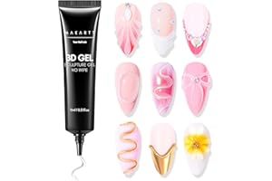 Makartt 3D Nail Gel for Nail Art - 15ml No Wipe Clear 3D Sculpting Nail Gel Polish, Multi-Use Nail Glue for Drawing, Molding & Decoration, Required UV/LED Light Cured