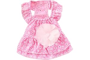 POPETPOP Vestido de Flores de Encaje para Perro Falda de Gasa Vestidos de Princesa para Gato Perro Mascota (Rosa, S)