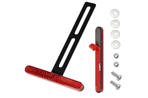 evermotor Catadioptrico 2 Piezas Mini Reflector de Motocicleta 100 x 13 x 6 mm con Soporte en T Largo, Homologados E4, Reflector Trasero Rojo para Scooter, ATV, Bicicleta, Scooter