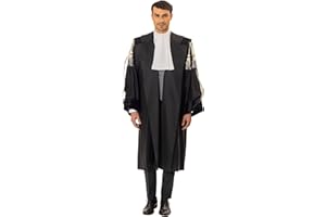 SKÉMATA, Kit Toga Modern in Fibra di Eucalipto per Avvocato Uomo Cassazionista/Non Cassazionista e Cordoniere Classic Argento e Nero/Oro e Nero con Pratica Clip, con Pettorina Senza Pizzo