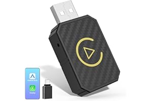 Wodasi Bezprzewodowy adapter z systemem Android Auto & Carplay, bezprzewodowy adapter 2 w 1, konwertuje przewodowy system Android Auto/Carplay na bezprzewodowy do samochodów z AA i Carplay, typ C/USB