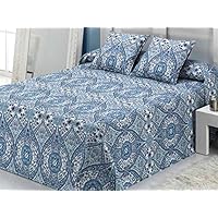 Mora Cora Colcha, Poliéster, Azul, Matrimonial, 230x270x3 cm