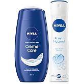Nivea Creme Care Nemlendirici Duş Jeli 250ml ve Kadın Sprey Deodorant Fresh Natural 150ml, 48 Saat Koruma