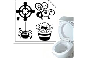SMILE ITEMS Adhesivos para WC – Pack de 8 Unidades (4 Diseños) para Apuntar al Hacer Pipí – Evita salpicaduras - Decoración Creativa y Original para el Baño – Pegatinas inodoro - Resistentes al Agua