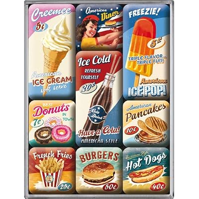 Nostalgic-art american diner 83069 uSA aimant 9 pièces