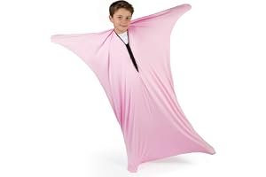 AOOTE Helkroppsstrumpa, 131 x 72 cm helkroppsband, elastiska sensoriska stresslindringsstrumpor för barn med autism och ångest, rosa, L