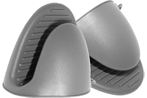 MLL PRODUCTS Guantes Silicona Freidora De Aire Air Fryer - Manoplas Cocina - Agarraderas Cocina - Manoplas Horno Silicona - Mini Guantes Cocina Resistentes al Calor - Cubiertas para Hornear. (Gris)