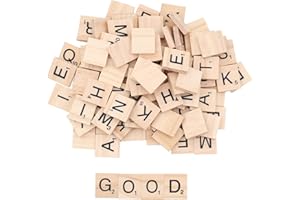 GZYULAN 200pcs Lettres en Bois,Lettres,Lettre Bois,Lettres Mobiles,Lettre Bois,Tuiles de Lettre en Bois A à Z,Pour Travaux Manuels,Cadeau,étude,Orthographe,20 x 18 x 4mm