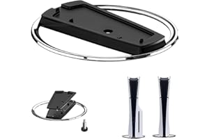 Greacesrio Vertikaler Standfuß für PS5 PS5 Slim Konsole, Vertikaler Standfuß kompatibel mit PS 5 Konsole/PS 5 Slim, Bietet Stabilität und Wärmeableitung Stand, Noire