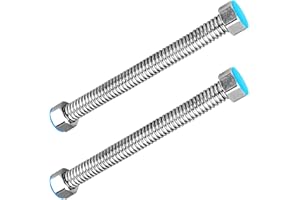 Qrity 10CM Edelstahl Wellrohr, 2 Stück G1/2" x G1/2", Edelstahl Versorgungsschlauch, Biegbar und Form-halten, Anti-Burst Wasserleitung für Badezimmer, Toilette, Wasserhahne, Küchenspülen