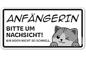 ‎YOUNIKAT Auto-Magnet-Schild Anfängerin! Katze I 20 x 10 cm I Fahranfänger-in I kfz768