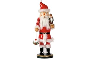 OBC-KUNSTHANDWERK Nutcracker Decorative Figurine Santa Claus Large Red / 38 cm Nutcracker Wooden Figurine / Hand-Painted in Craft Style / Christmas Decoration
