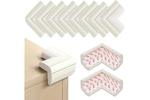 (8 Pack) Corner Protectors for Kids, Dekukar Upgraded Foam Soft Corner Guards Bumpers Baby Safety Furniture Table Sharp Corner Protection, Pre-Taped for Direct Use White