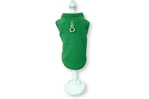 CARA MIA DOGWEAR Dog Fleece Harness Vest Jumper Sweater Coat for Small Breed Dogs, (S, Green)
