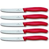 Victorinox Domates bı&ccedil;ağı, ekmek bı&ccedil;ağı, sofra bı&ccedil;ağı seti, 5 par&ccedil;a, Swiss Classic (kırmızı)