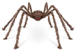 BENPEN Halloween Decorations Outdoor, 50'' Giant Spider Decor Scary Hairy Fake Halloween Spiders Props for Indoor Outdoor Scary Haunted House Spider Web Cobweb Theme Party Yard