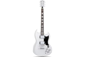 Leo Jaymz 39 Inch Solid Body Electric Guitar - Poplar Wood Body，Maple Neck and Laurel Wood Fretboard (White)